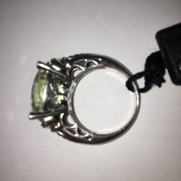 NICOLETTE MINT GREEN AMETHYST 8ct CABLE RING 14K GOLD / STERLING SILVER - Picture 6 of 8